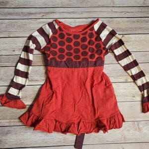 Persnickety girls 4 5 long sleeve red brown top
